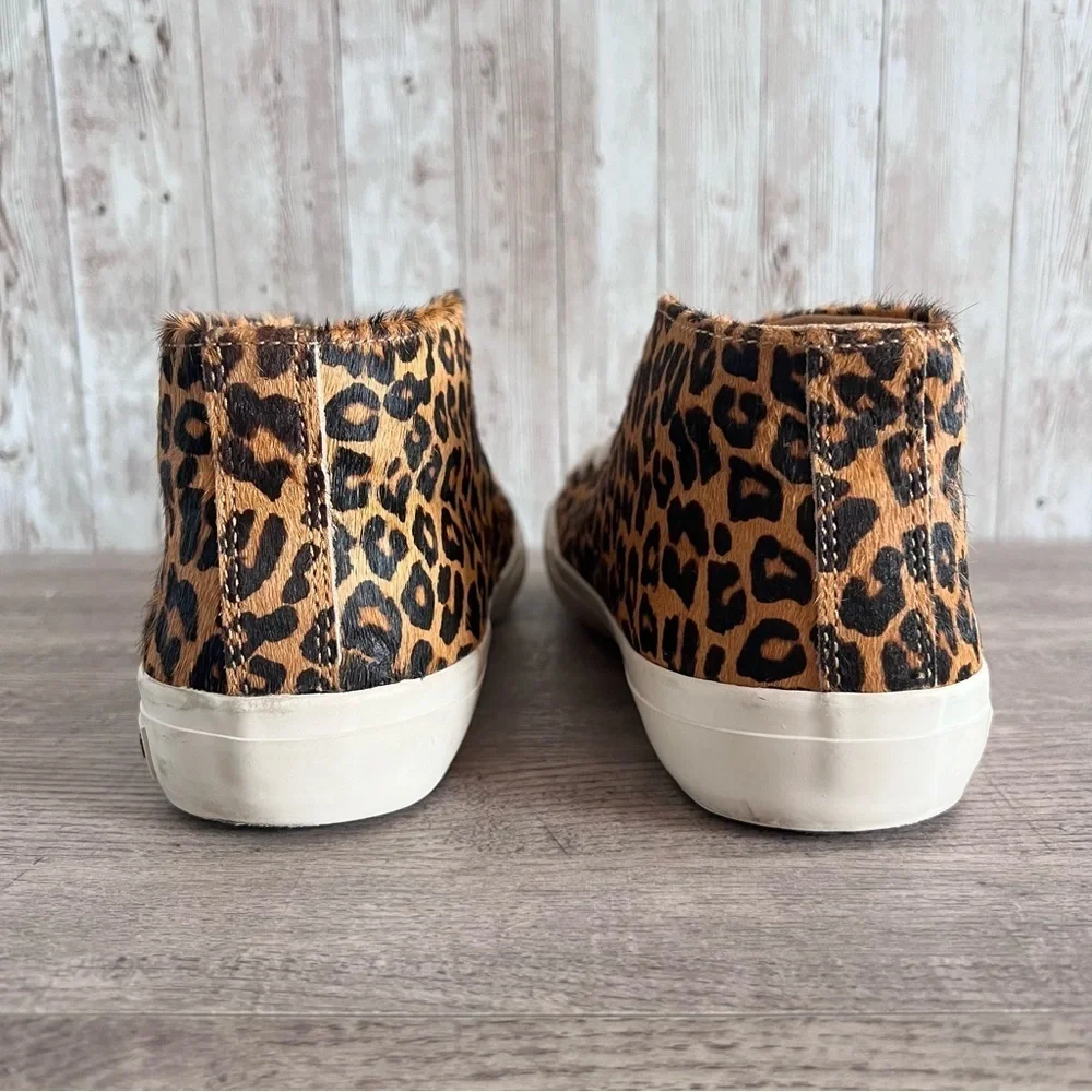 SeaVees Mohair Leopard Print High Top Sneakers Size 8